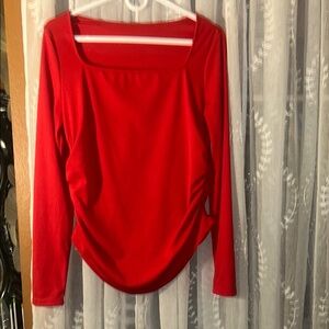 Red Long Sleeve Women's Top